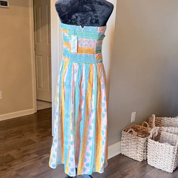 Strut & Bolt Tabitha Strapless multicolor Dress large - Picture 3 of 8